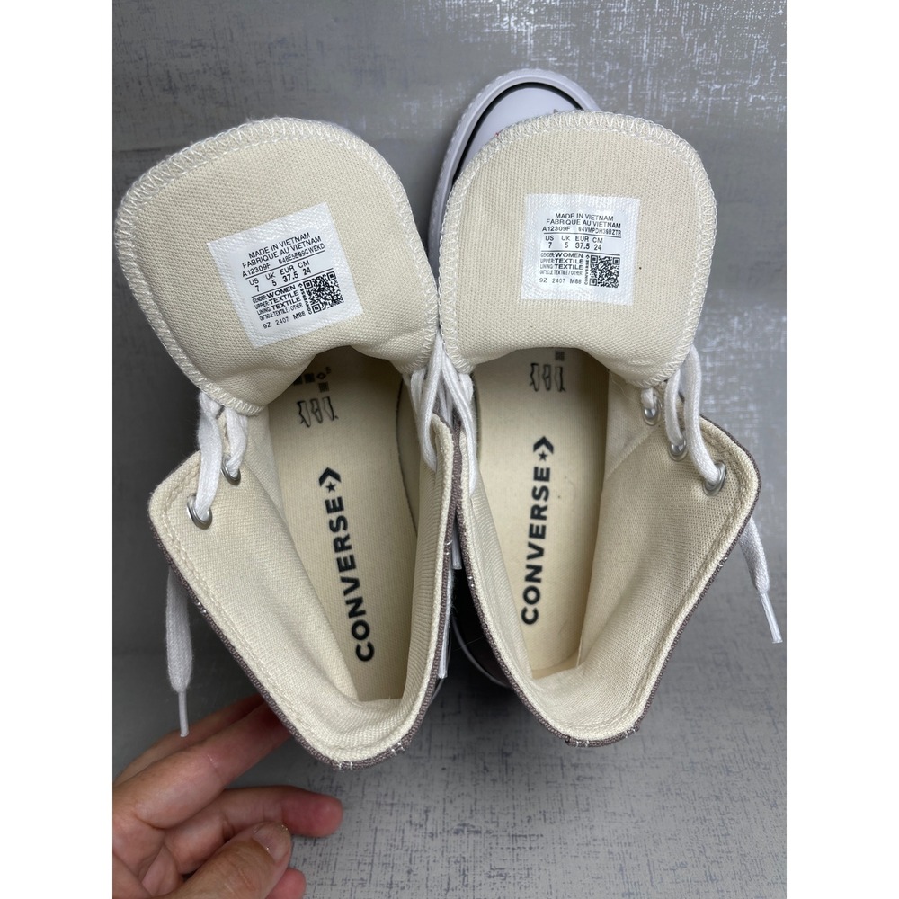 Converse Chuck Taylor All Star Lift Platform High Top Grey Canvas A12309F Size 7 - Picture 8 of 9